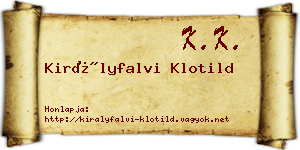 Királyfalvi Klotild névjegykártya